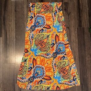 Moa Moa Paisley Boho Maxi Skirt 2XL Colorful A-Line